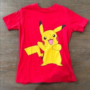 Red T-Shirt with Pikachu Graphic